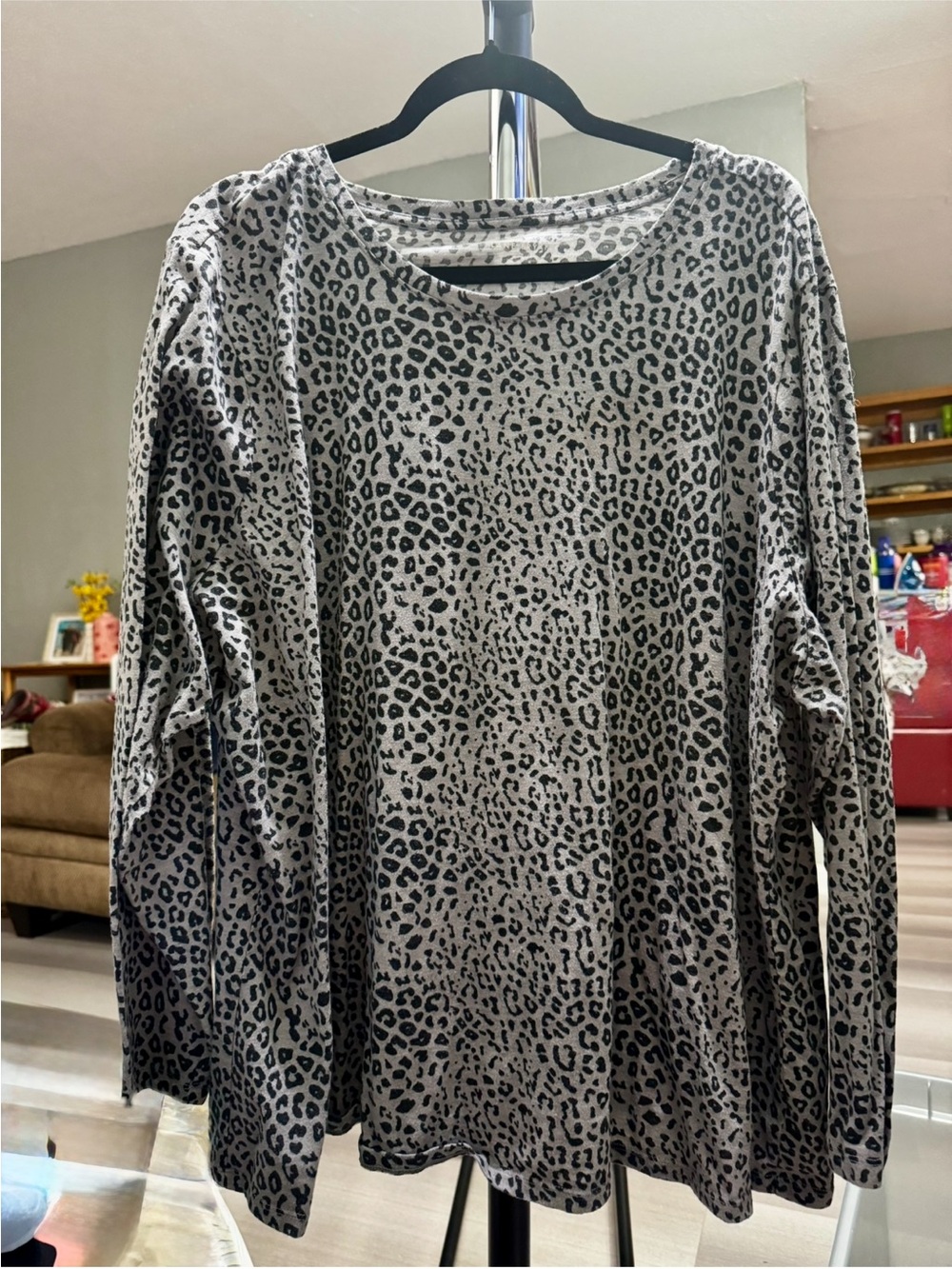 Lane Bryant Gray Animal Print Top